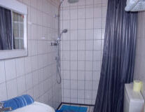 a tiled shower